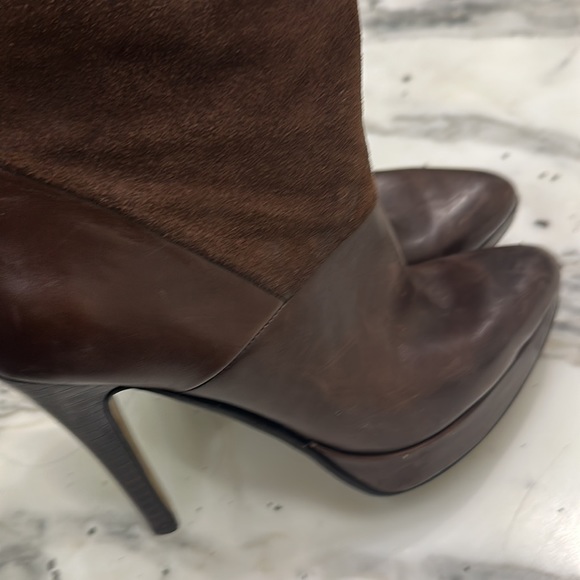 Pure Suede leather Chocolate Brown Knee high Boots in great condition! Size UK 4 - Picture 7 of 17